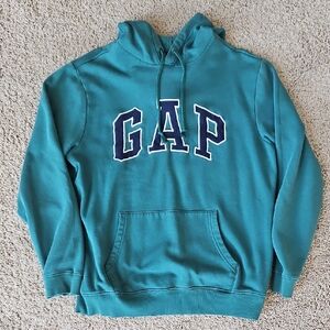 GAP Vintage Green Hoodie with Navy Logo